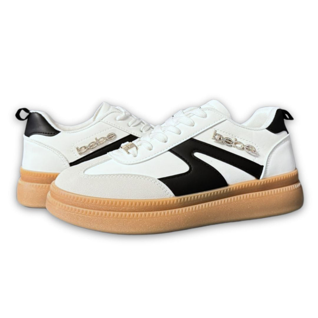 Bebe Logo Sneakers Women BBSNW0125-WHTBLK - White / M / 36