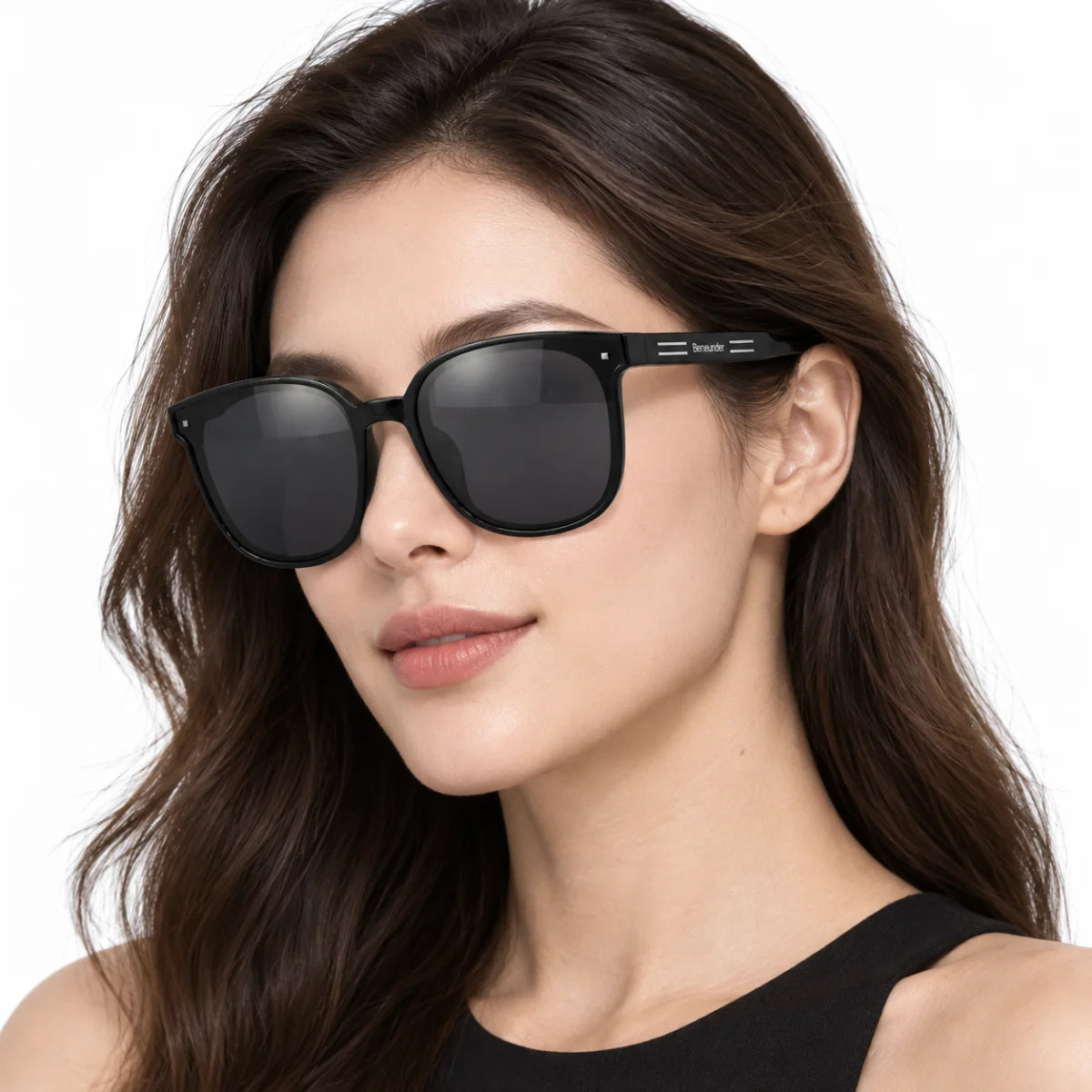 BENEUNDER Mini Folding Sunglasses Women -BLK - Black
