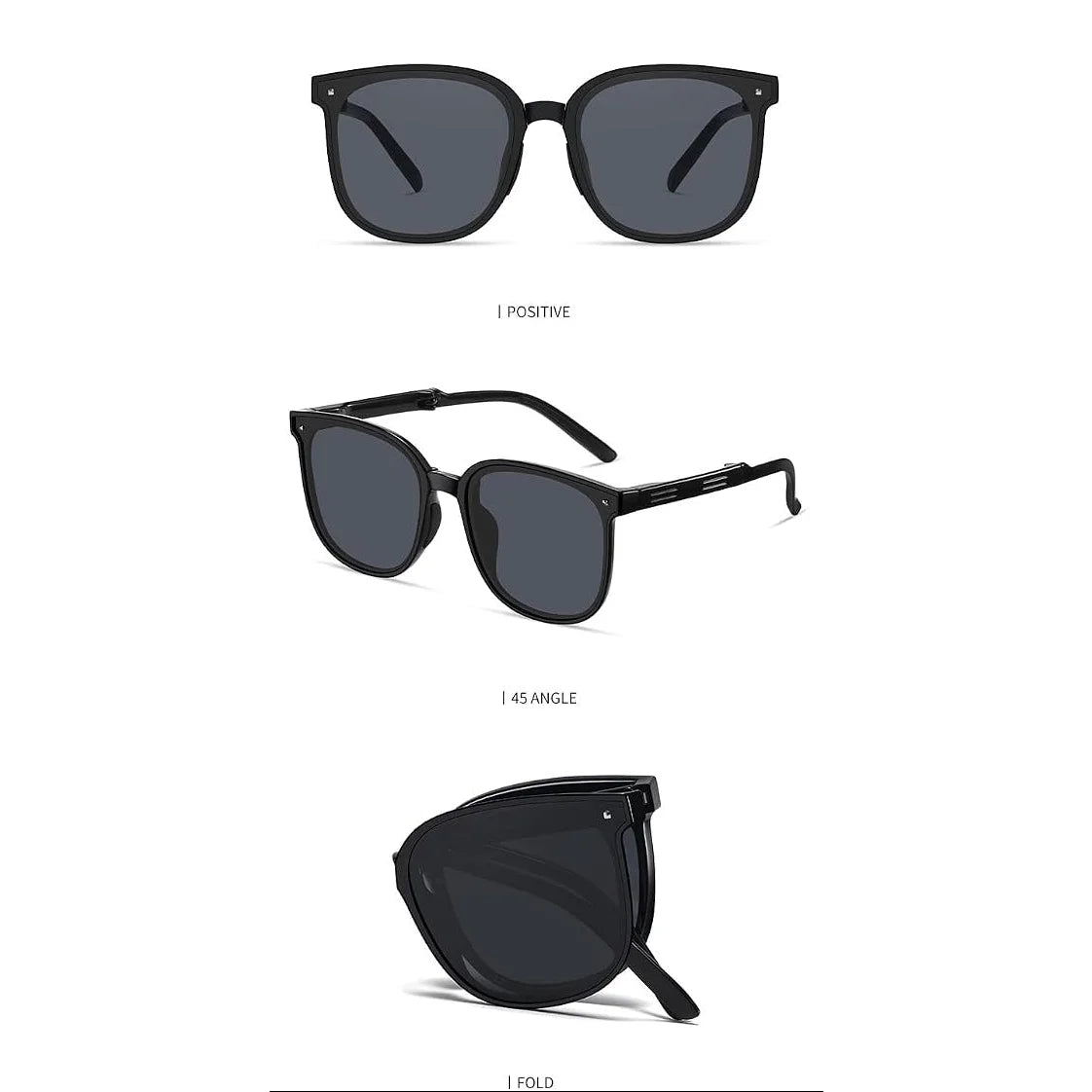 BENEUNDER Mini Folding Sunglasses Women -BLK - Black
