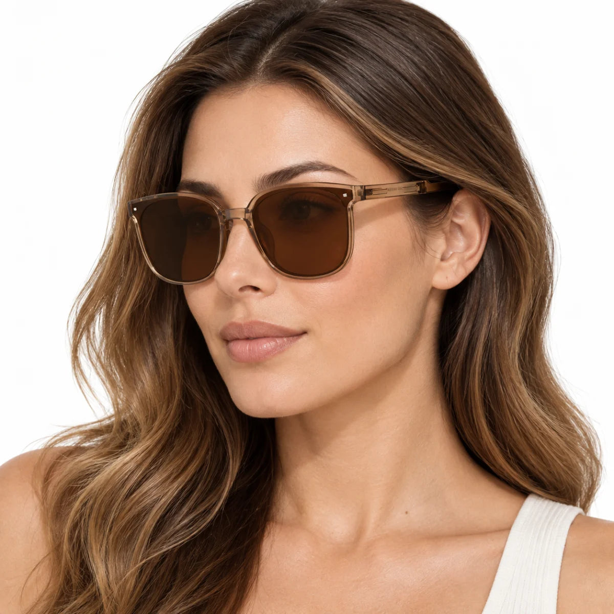 BENEUNDER Mini Folding Sunglasses Women -BRN - Open brown