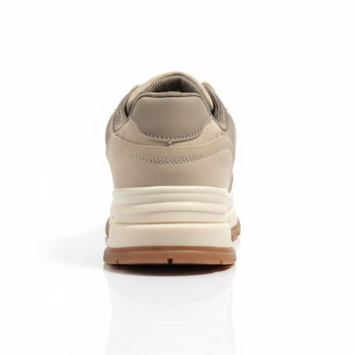 Bershka Contrast Panel Chunky Sneakers - BEG