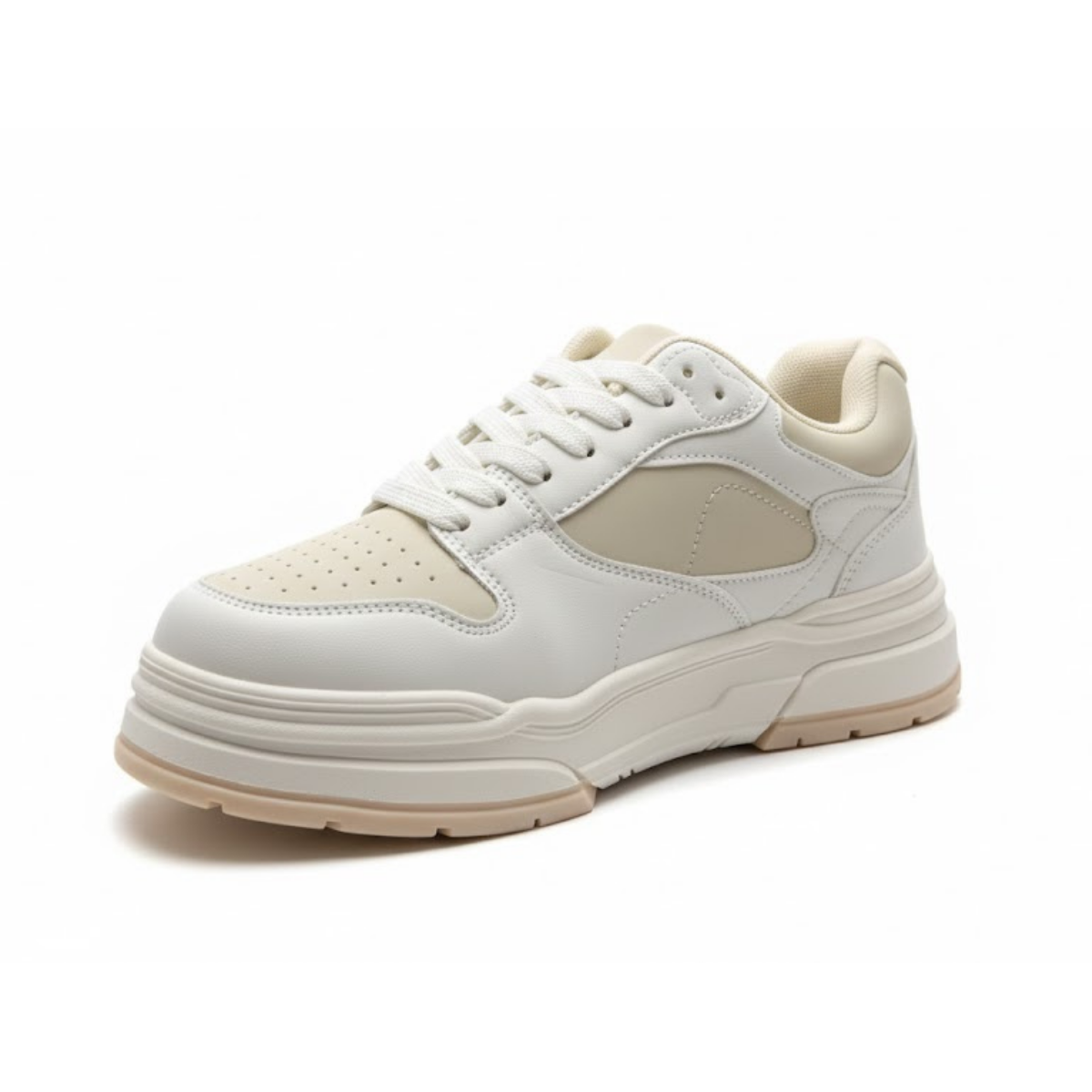 Bershka Contrast Panel Chunky Sneakers - BEGWHT