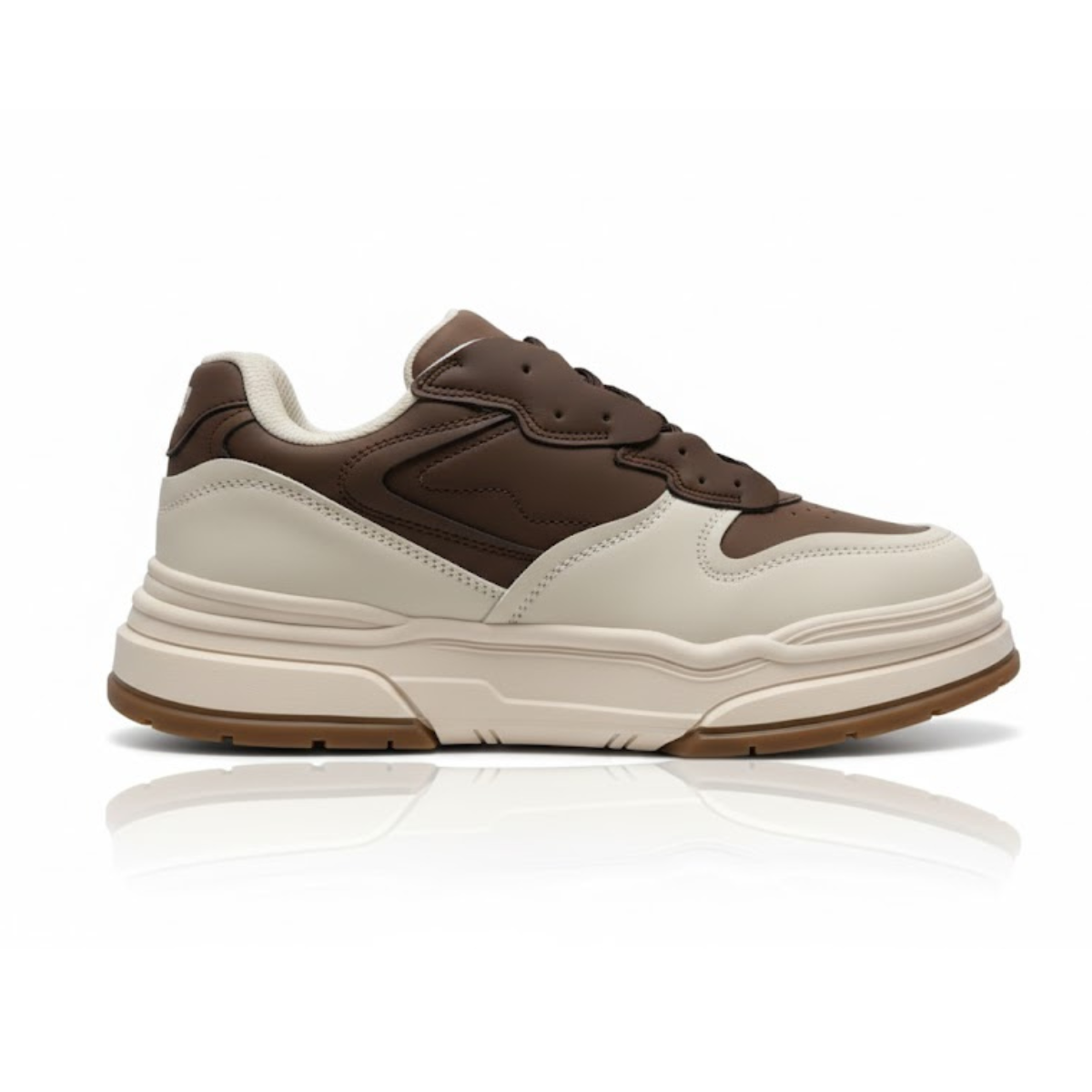 Bershka Contrast Panel Chunky Sneakers - BRN - Brown / 40