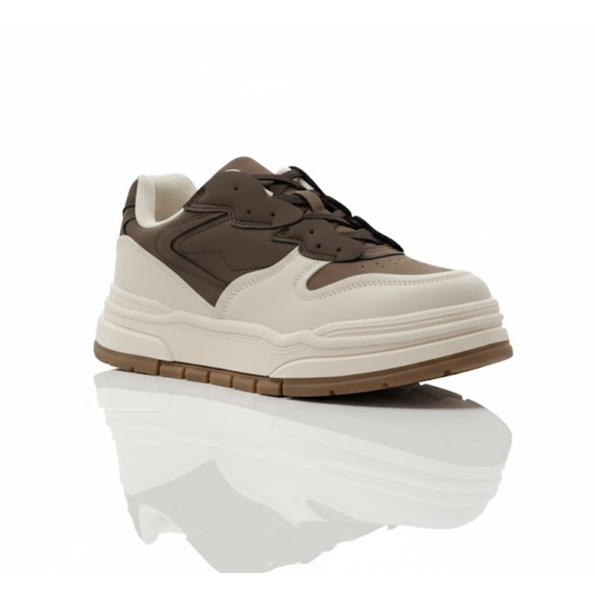 Bershka Contrast Panel Chunky Sneakers - BRN