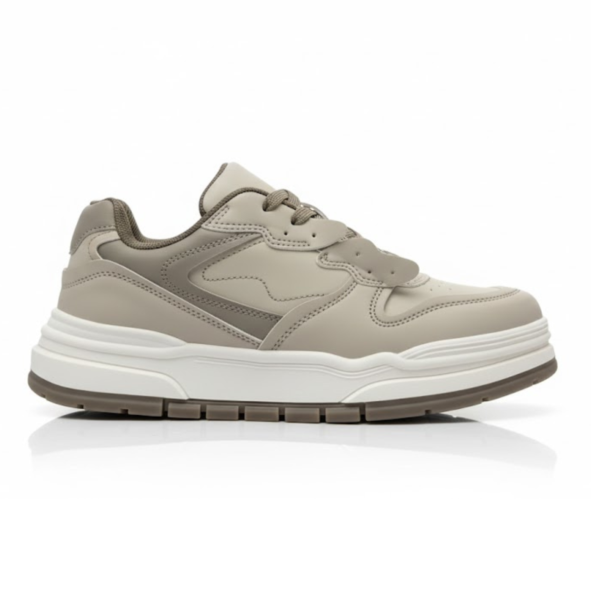 Bershka Contrast Panel Chunky Sneakers - GRY - Grey / 40