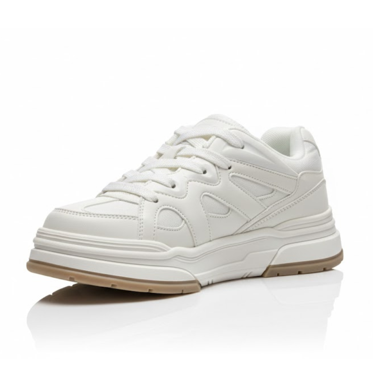 Bershka Multi-layered Chunky Sneakers - WHT