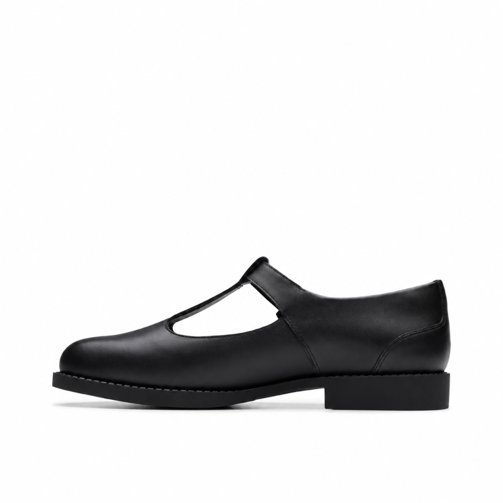 Clarks Tapa Hope Youth Black Leather Women  - BLK