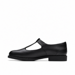 Clarks Tapa Hope Youth Black Leather Women  - BLK