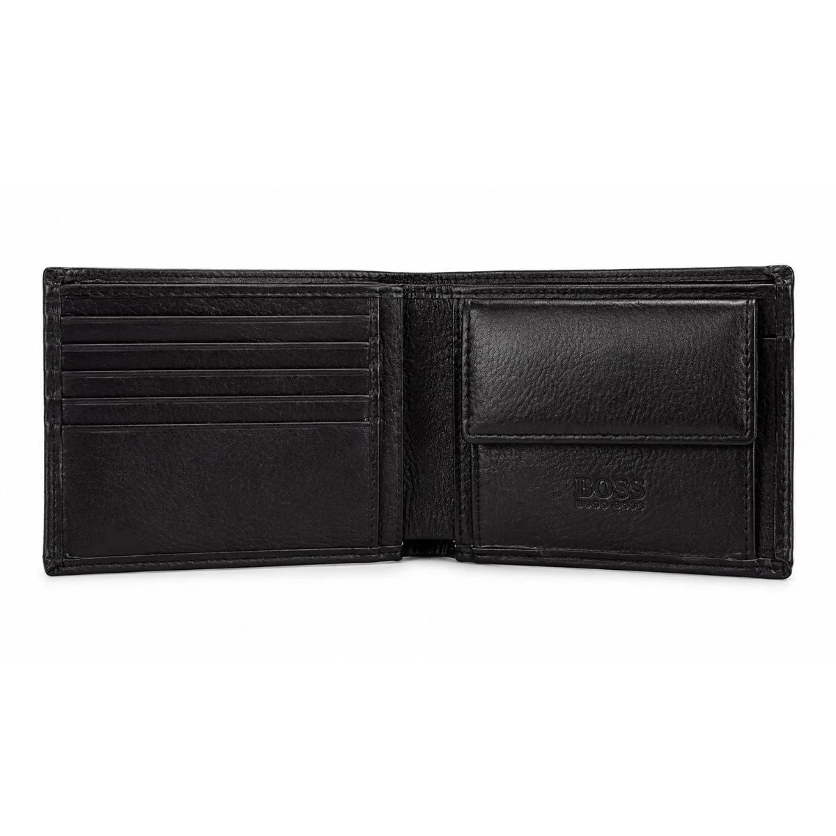 BOSS Bi-Fold Leather Wallet Men - BLK - Black