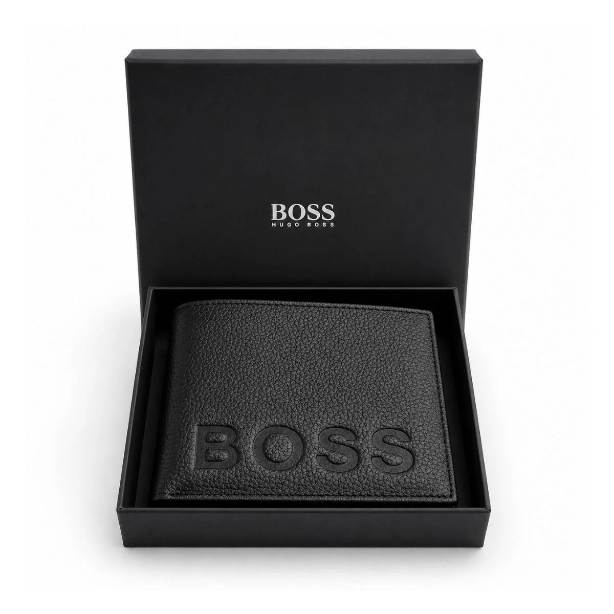 BOSS Bi-Fold Leather Wallet Men - BLK - Black