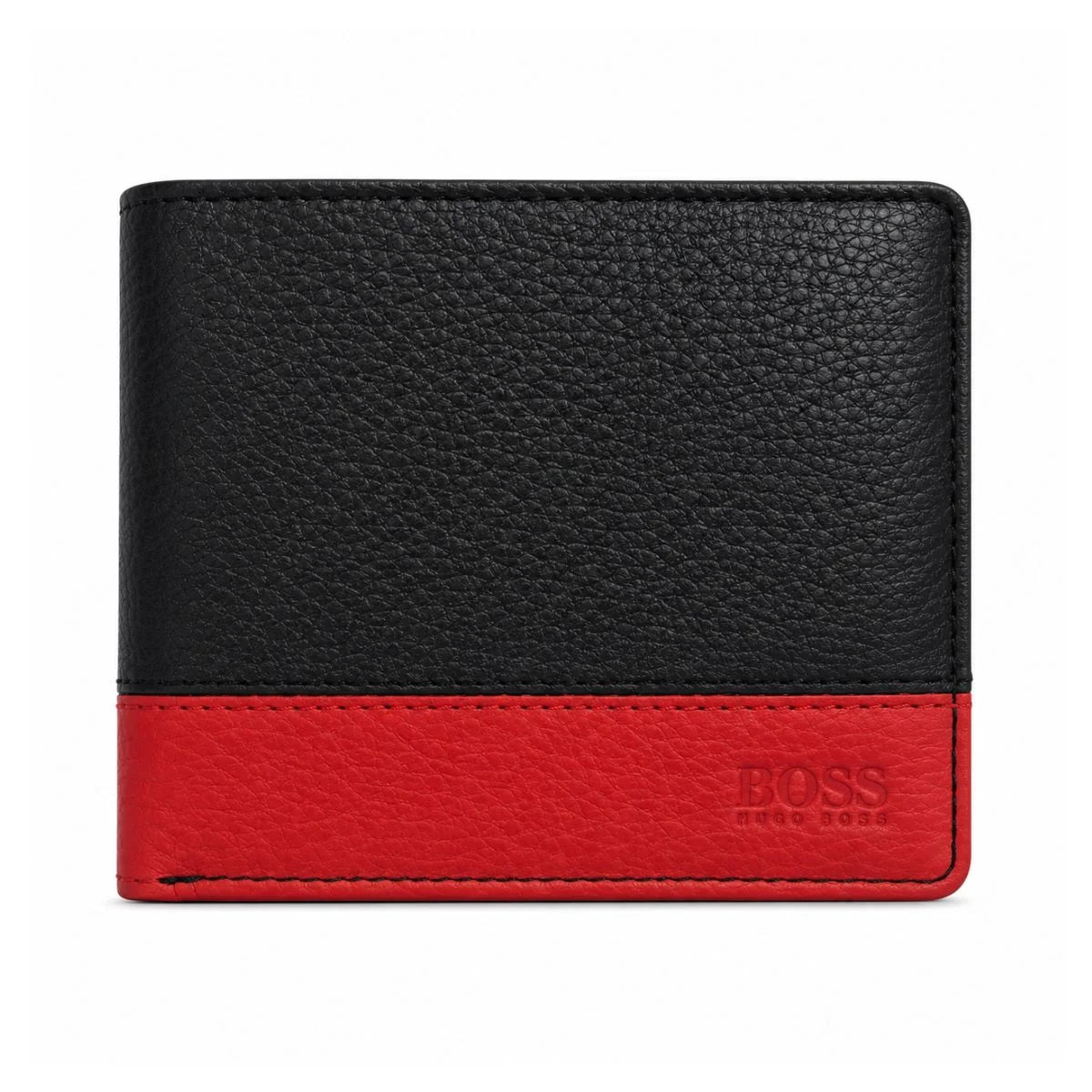 BOSS Bi-Fold Leather Wallet Men - BLKRED - Black