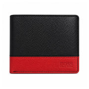 BOSS Bi-Fold Leather Wallet Men - BLKRED - Black