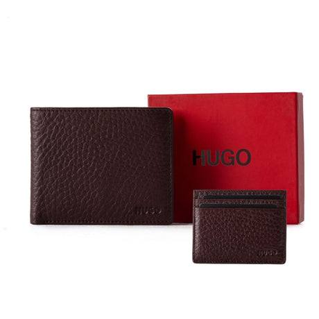 BOSS Grained Folding wallet with Extra Card Holder - BRN Brown Accessories