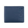 BOSS Grained Leather Embossed logo Bi-Fold Wallet - BLU - Blue