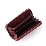 BOSS Leather Zip-Up Wallet with Logo