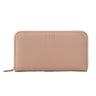 BOSS Leather Zip-Up Wallet with Logo - Lapura Almond