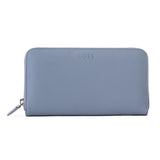 BOSS Leather Zip-Up Wallet with Logo - Rakhi Blue Bell