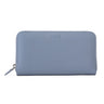 BOSS Leather Zip-Up Wallet with Logo - Rakhi Blue Bell