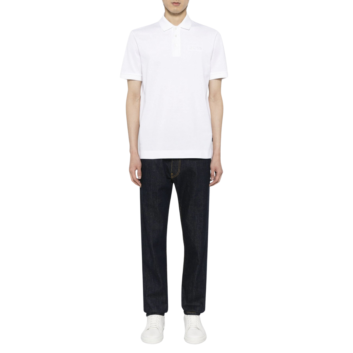 BOSS Polo Regular Fit Buttoned Men’s Collar T-Shirt - WHT
