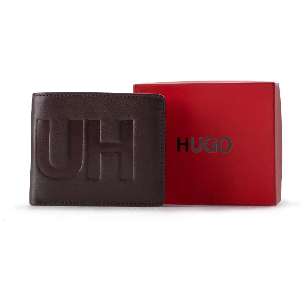 BOSS Printed HUGO logo Bi - Fold Wallet - BRN Brown Accessories