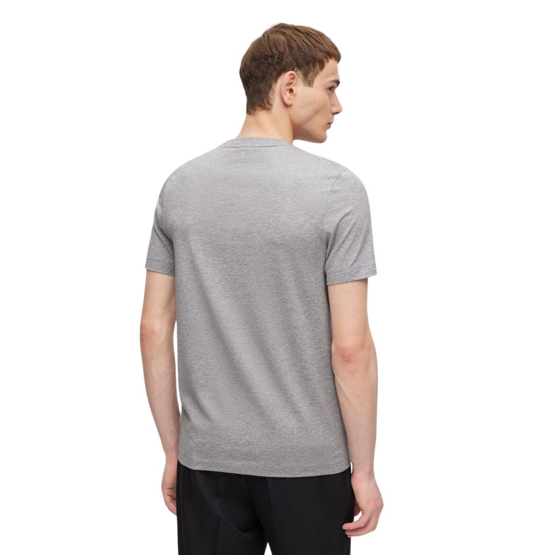 BOSS T-Shirt Cotton Jersey Typographic Art Men 50486210-GRY