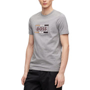 BOSS T-Shirt Cotton Jersey Typographic Art Men 50486210-GRY - S / Gray