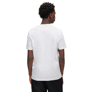 BOSS T-Shirt Cotton Jersey Typographic Art Men 50486210-WHT