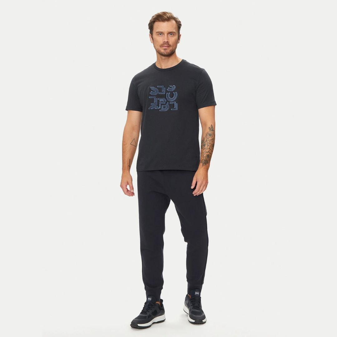 BOSS T-Shirt Cotton Jersey Typographic Art Men 50519350-NVY