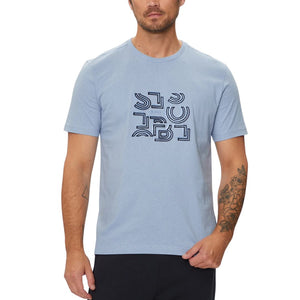 BOSS T-Shirt Cotton Jersey Typographic Art Men 50519350-SKY - S / Sky Blue