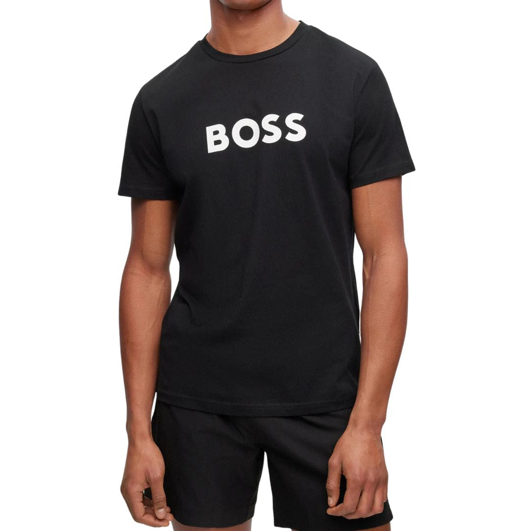 BOSS T-Shirt Cotton Jersey With SPF 50 + UV Protection Men 50491706-BLK - S / Black