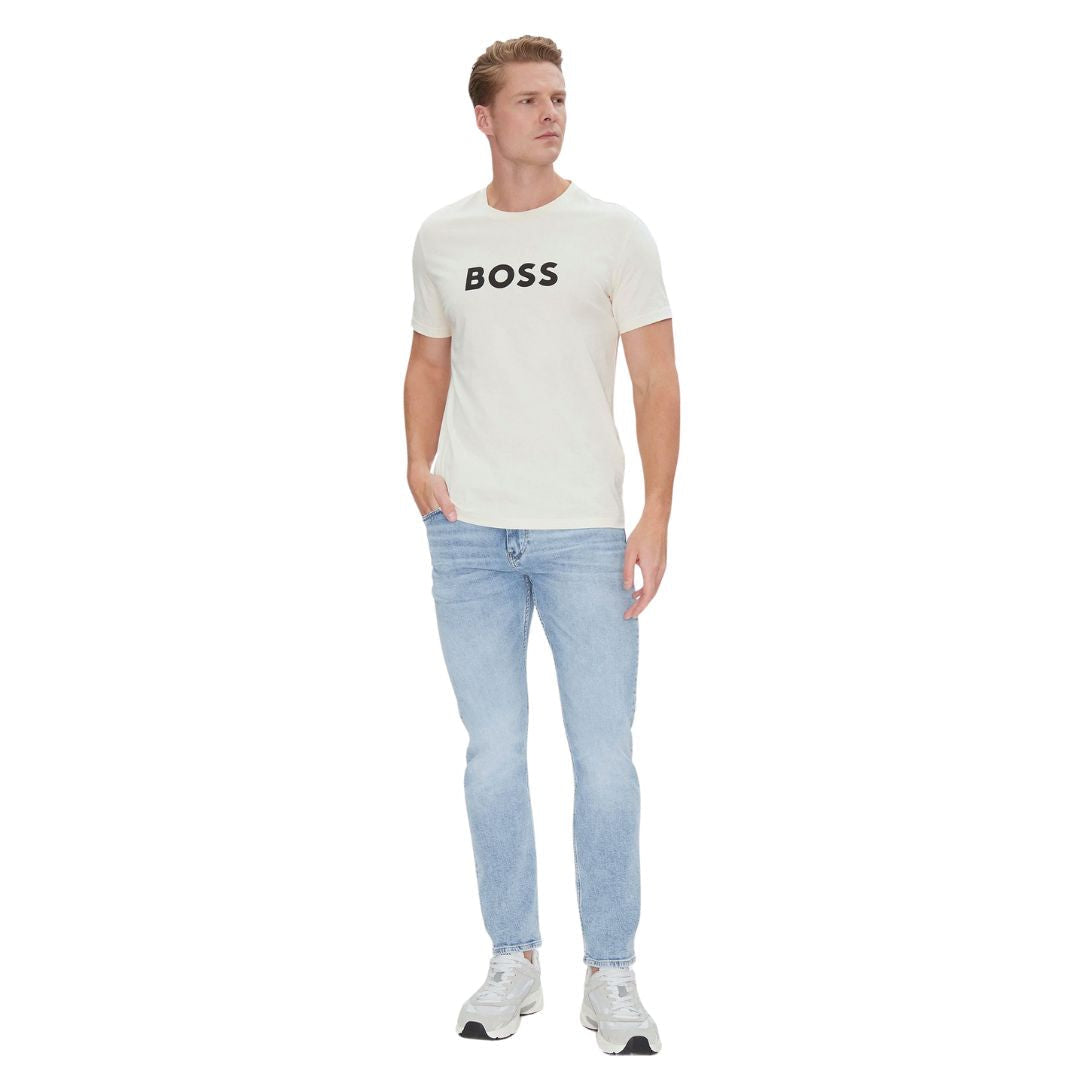 BOSS T-Shirt Cotton Jersey With SPF 50 + UV Protection Men 50491706-WHT