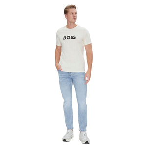 BOSS T-Shirt Cotton Jersey With SPF 50 + UV Protection Men 50491706-WHT