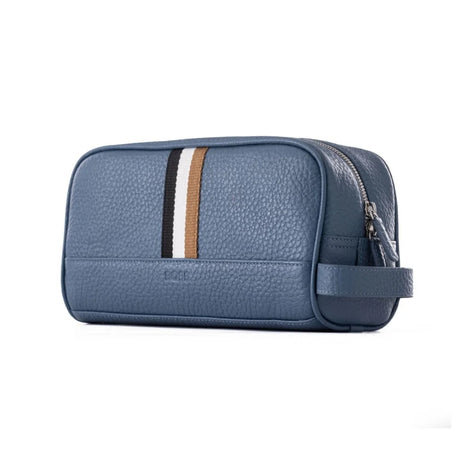 BOSS Washbag with Logo Label - NVY - Navy