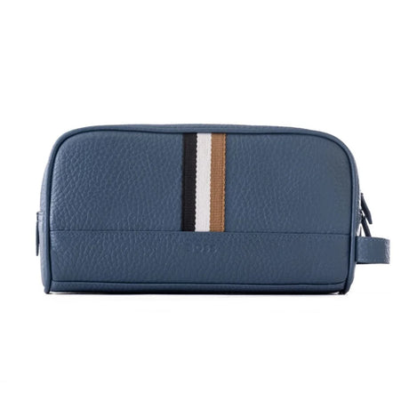 BOSS Washbag with Logo Label - NVY - Navy