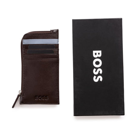 BOSS Zip It Cardholder - BRN - Brown