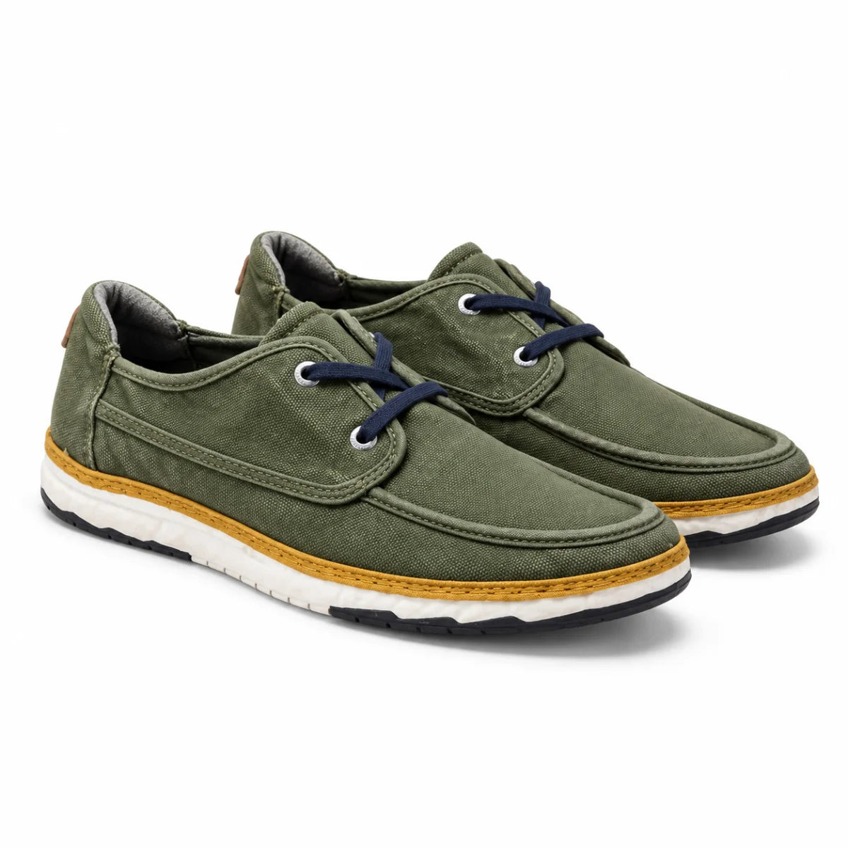 Bugatti Men’s Canvas Boat Shoes 0111-OLV - Olive / 43