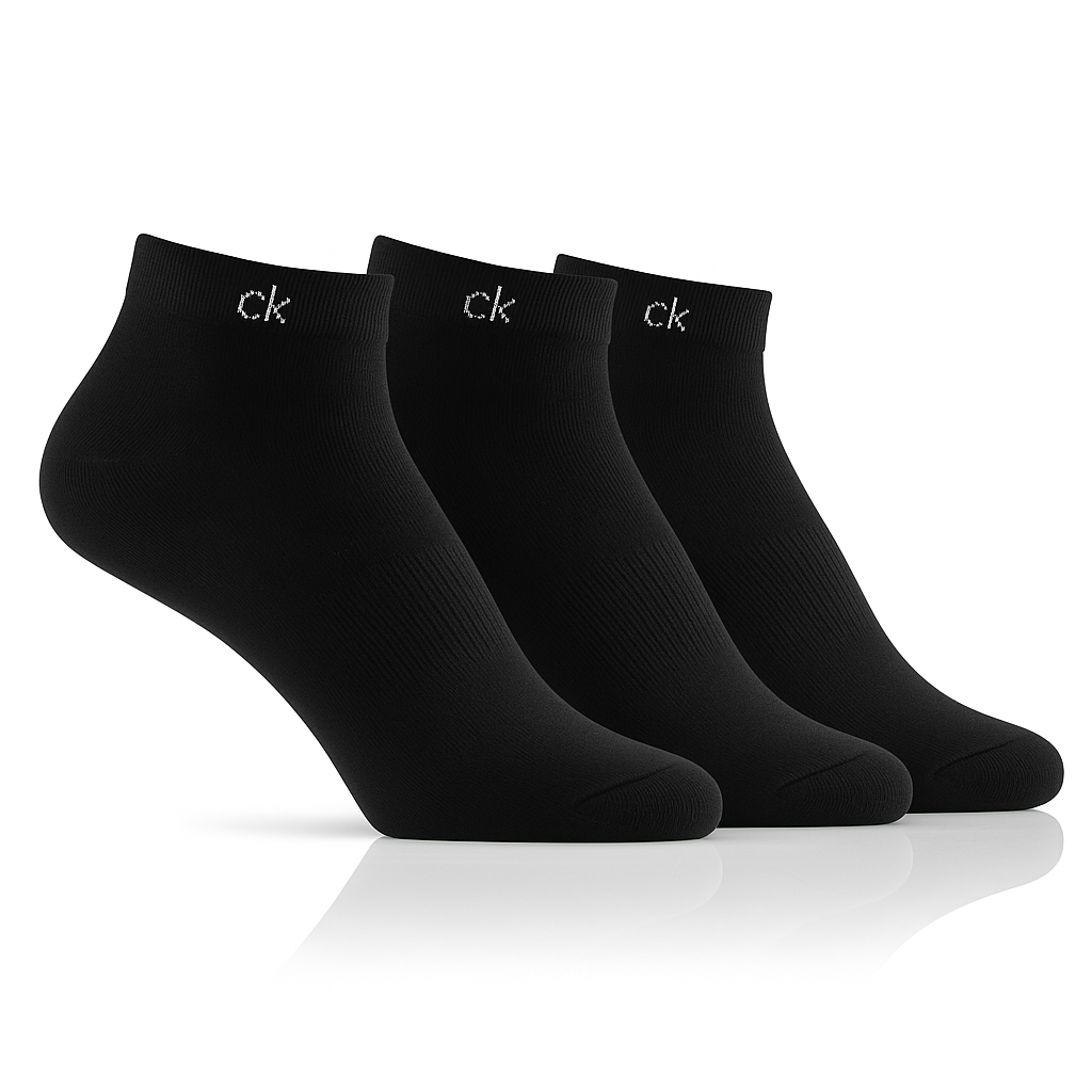 Calvin Klein 3-Pack Low Cut Socks - BLK - Black / 3 Pairs