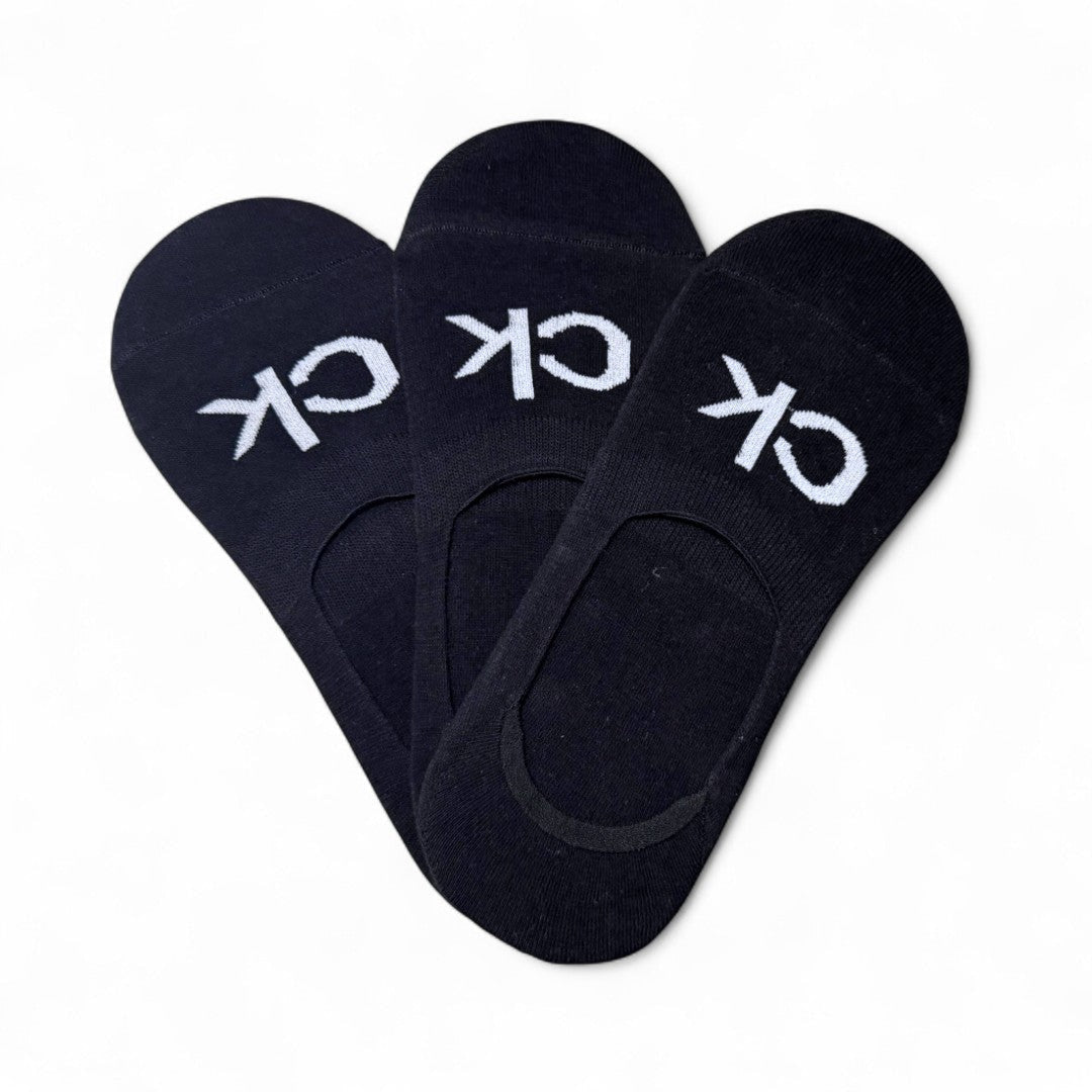 Calvin Klein 3-Pack No Show Socks - Black / 3 Pairs