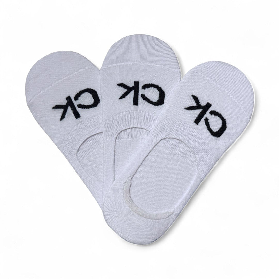 Calvin Klein 3-Pack No Show Socks - White / 3 Pairs