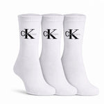 Calvin Klein 3-Pack Soft Cotton Stretch Crew Socks C220 - WHT - White C2 / 3 Pairs