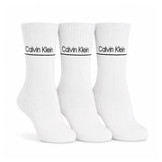 Calvin Klein 3-Pack Soft Cotton Stretch Crew Socks C222 - WHT - White / 3 Pairs