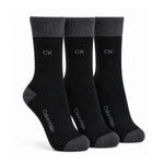 Calvin Klein 3-Pack Soft Cotton Stretch Crew Socks C225 -BLK - Black / 3 Pairs