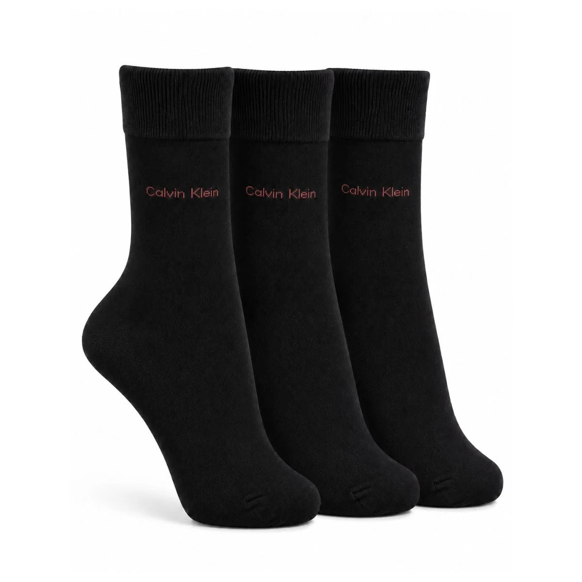 Calvin Klein 3-Pack Soft Cotton Stretch Crew Socks C226 -BLK - Black C2 / 3 Pairs