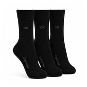 Calvin Klein 3-Pack Soft Cotton Stretch Crew Socks C227 - BLK - Black / 3 Pairs