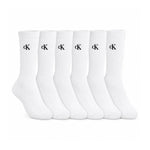 Calvin Klein 6-Pack Monogram Cushion Crew Socks Men - White / 6 Pairs