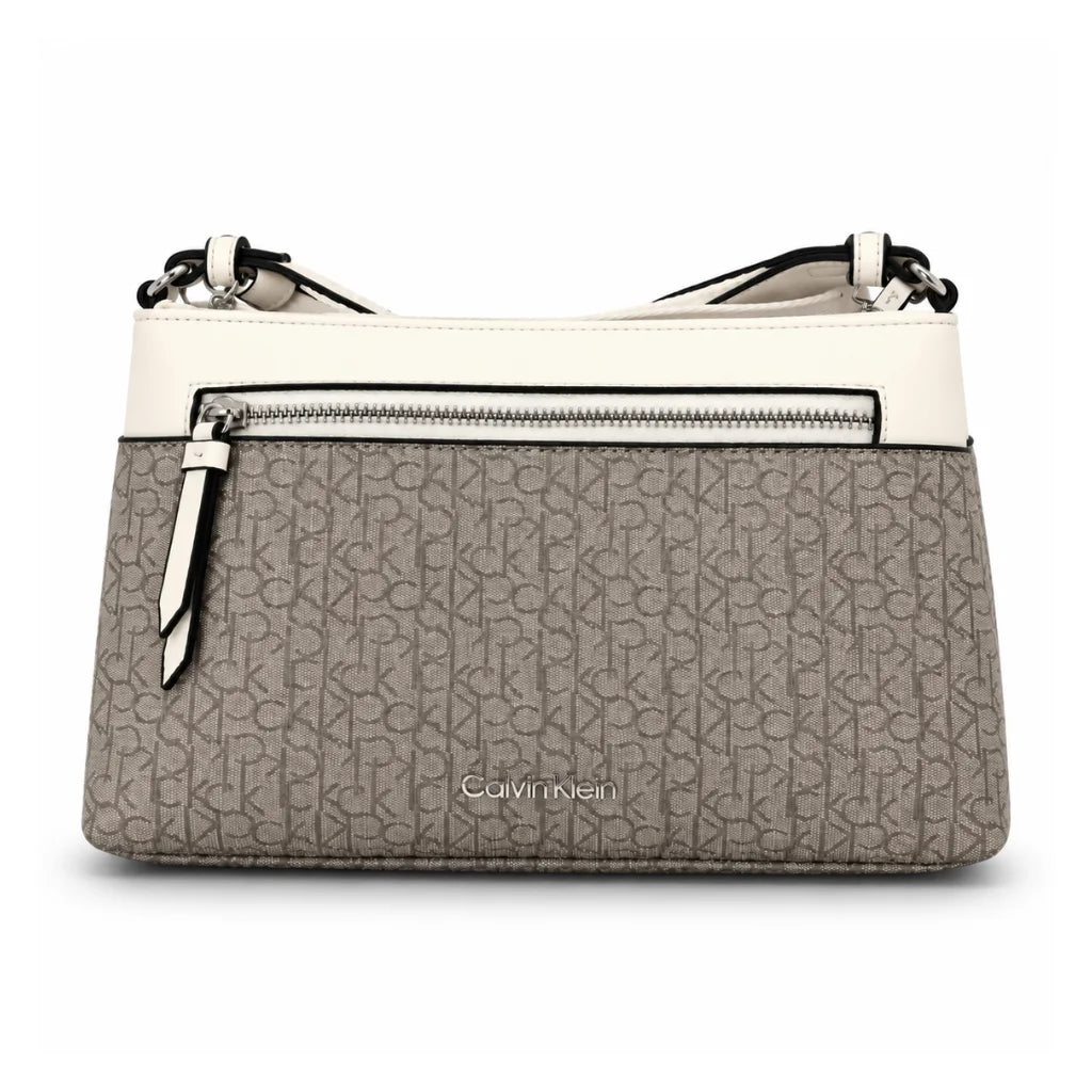 Calvin Klein Almond Crossbody Wallet Bag - GRY - Grey