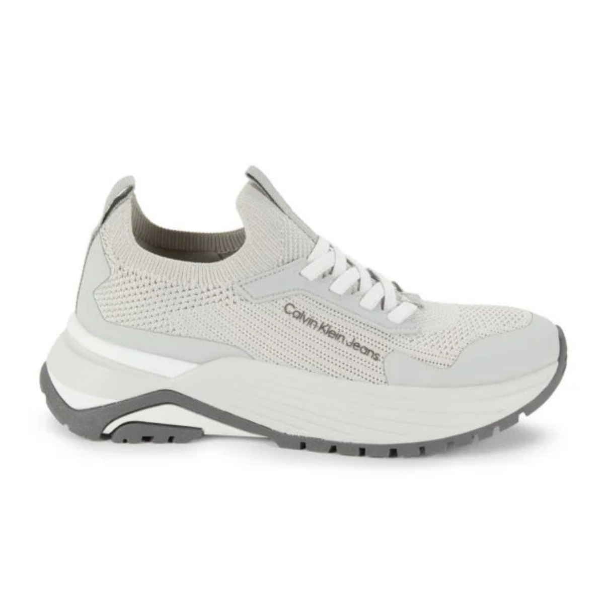 Calvin Klein Ariany Textured Low Top Slip On Sneakers - GRY - Gray / 35.5