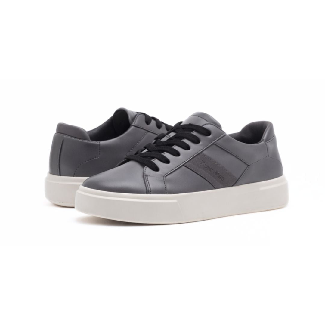 Calvin Klein Basket Cups Lace Up Logo Tape Sneakers Women - GRY