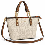 Calvin Klein Beige Monogram Tote Handbag Women - OFFWHT - Off White