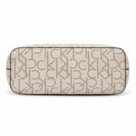 Calvin Klein Beige Monogram Tote Handbag Women - OFFWHT - Off White